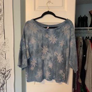 Free People Starry Wide Neck Slouchy Tee